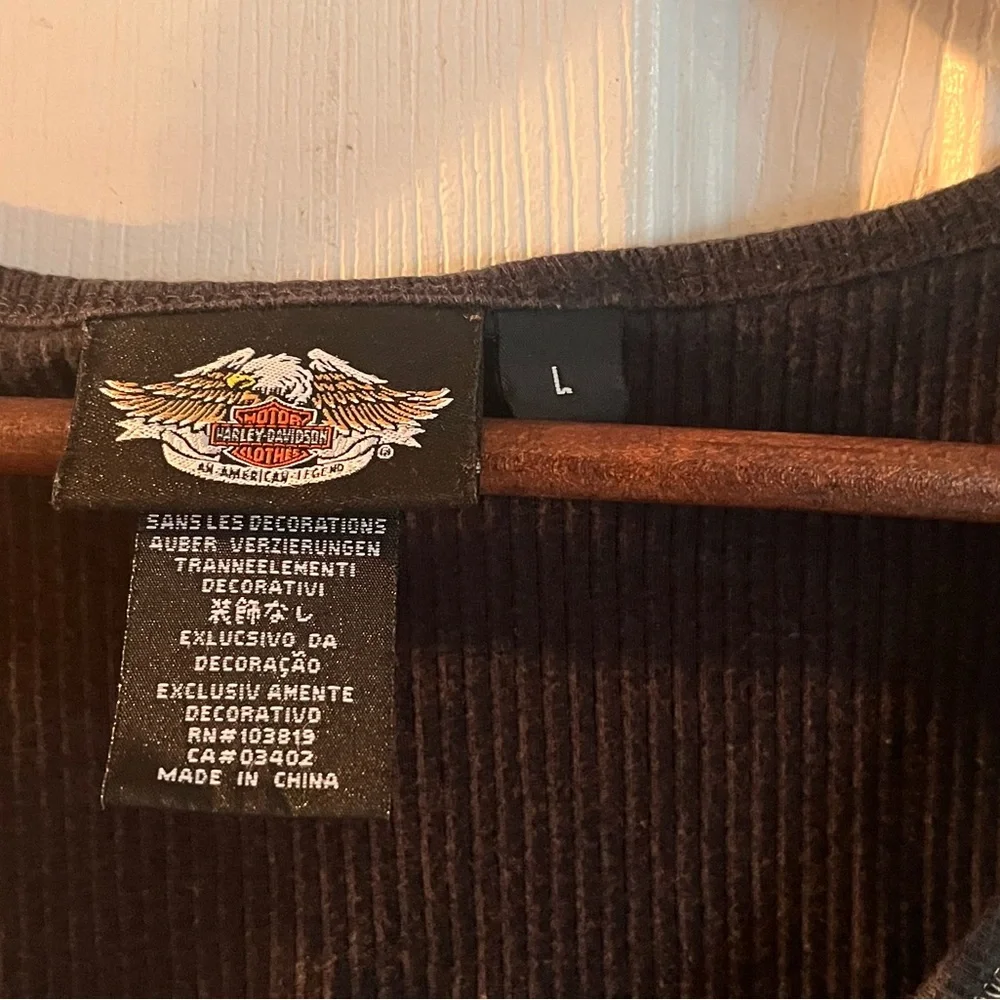 Harley-Davidson Women’s Black Rhinestone Logo Tank Top Size Large - Picture 3 of 3